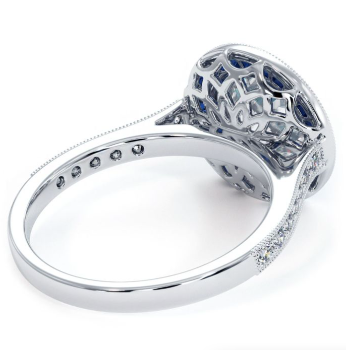 Art Deco Diamond & Sapphire Semi-mount