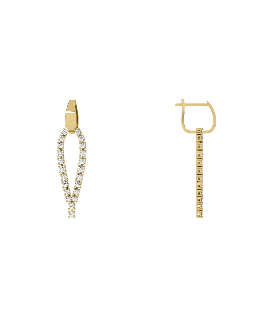 Triangle Diamond Drop Earrings