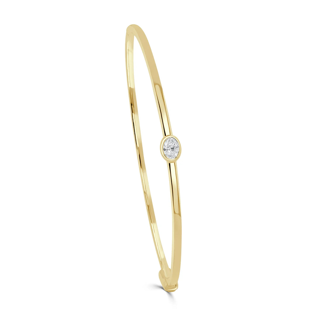 Oval Shape Diamond Stackable Bangle