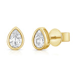 Load image into Gallery viewer, Pear Shape Diamond Bezel Stud Earrings
