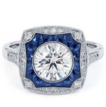 Load image into Gallery viewer, Art Deco Diamond &amp; Sapphire Semi-mount
