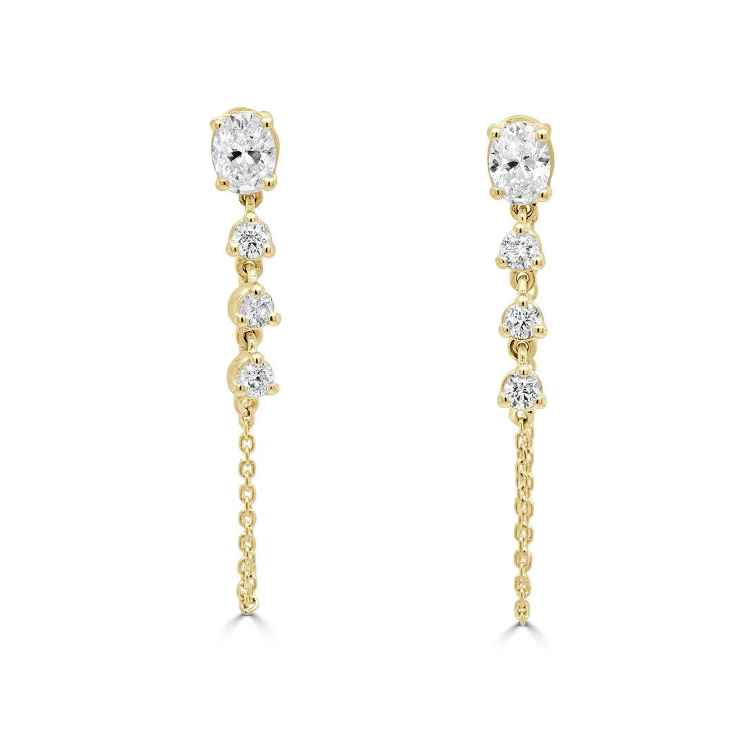 Marseille Oval & Round Diamond Earrings