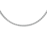 Load image into Gallery viewer, Sophia Emerald EAST WEST Diamond Bezel Tennis Necklace
