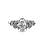 Load image into Gallery viewer, Leaf Diamond Oval Cut Semi Mount

