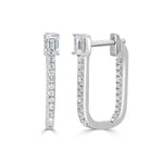 Load image into Gallery viewer, Emerald Cut &amp; Round Diamond Earrings
