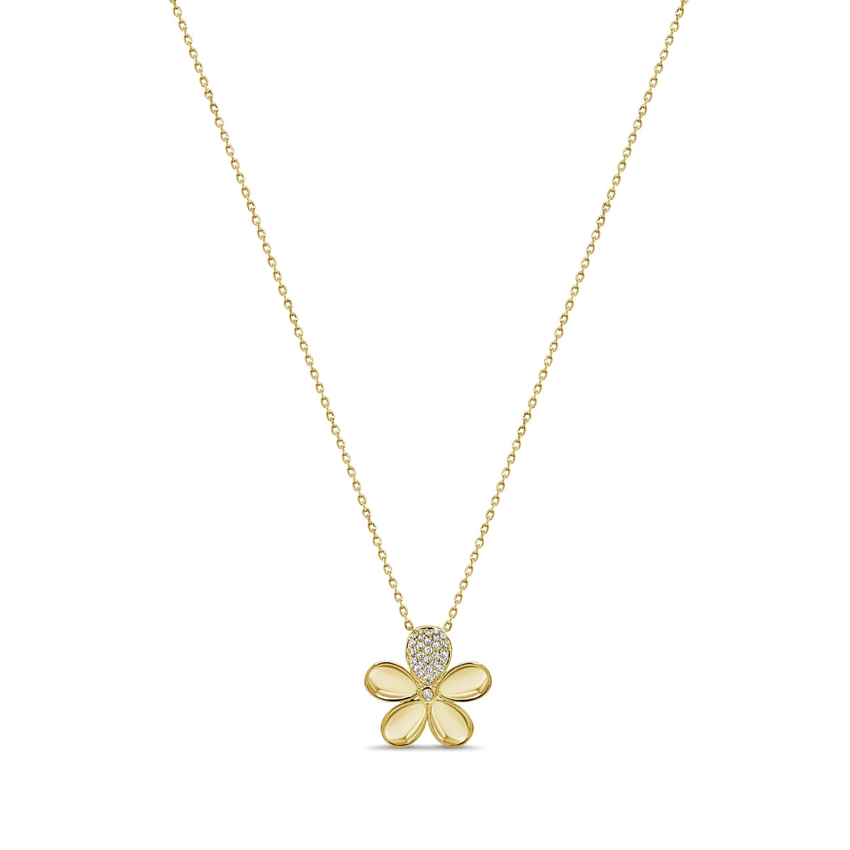 Petite flower diamond necklace