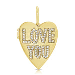 Load image into Gallery viewer, Diamond Heart Love You Charm Locket
