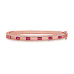 Load image into Gallery viewer, Pink Sapphire &amp; Diamond Gold Bangle
