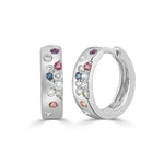 Load image into Gallery viewer, Sprinkle Sapphire Huggie Earrings
