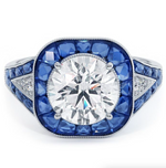 Load image into Gallery viewer, Art Deco Diamond &amp; Sapphire Semi-mount
