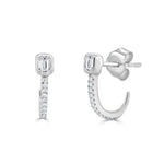 Load image into Gallery viewer, Victoria Emerald &amp; Round Diamond Earrings
