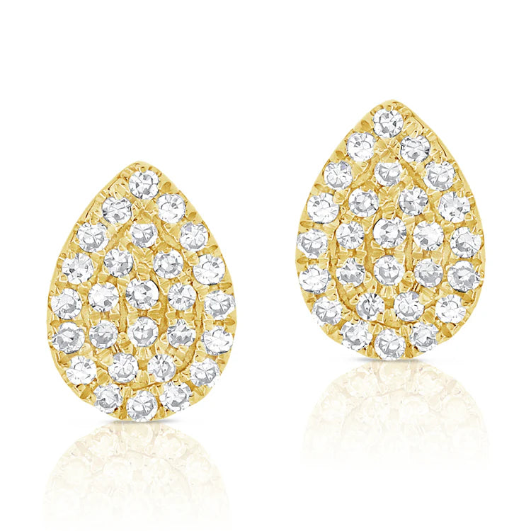 Pear Shape Petite Drop Diamond Stud Earrings