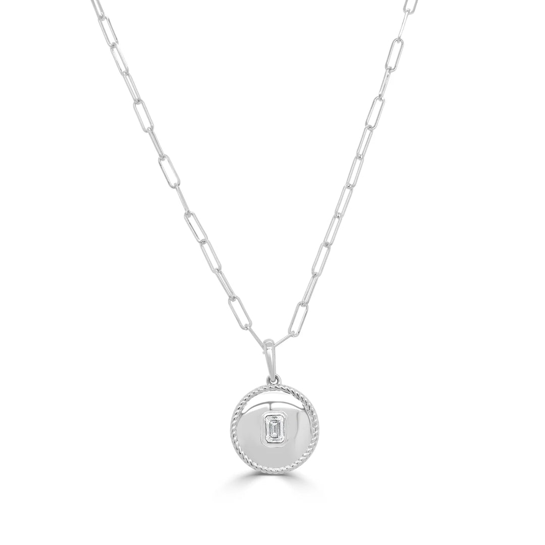 Emery Emerald Cut Diamond Medallion Necklace