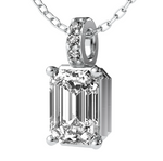 Load image into Gallery viewer, Lab Grown Emerald Solitaire Diamond Necklace
