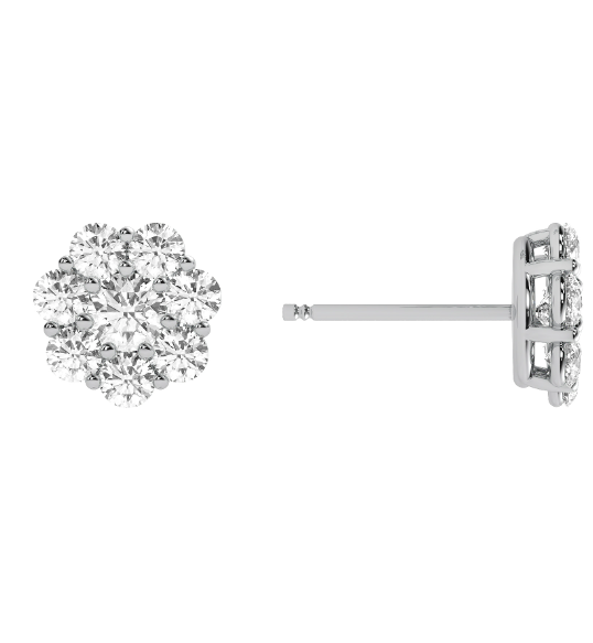 Lab Grown Diamond Cluster Earrings