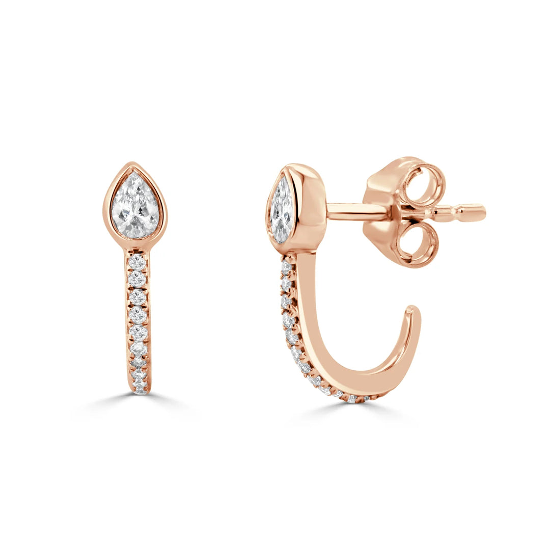 Victoria Pear & Round Diamond Earrings
