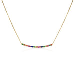 Load image into Gallery viewer, Rainbow Sapphire Bar Necklace
