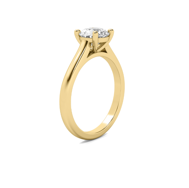 Cathedral 4 Prong Round Solitaire Semi Mount