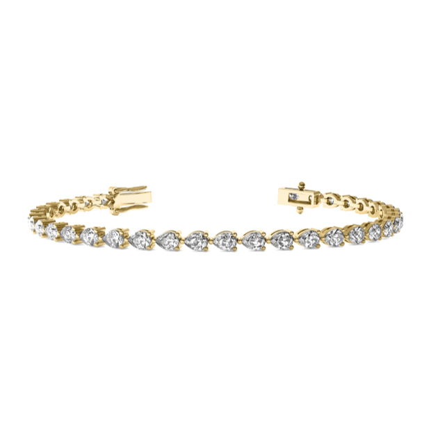 Pear shape diamond tennis bracelet