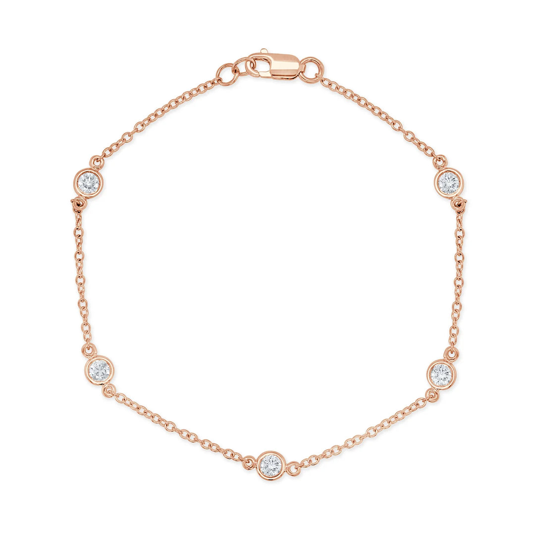Dainty Diamond Bezel Station Bracelet