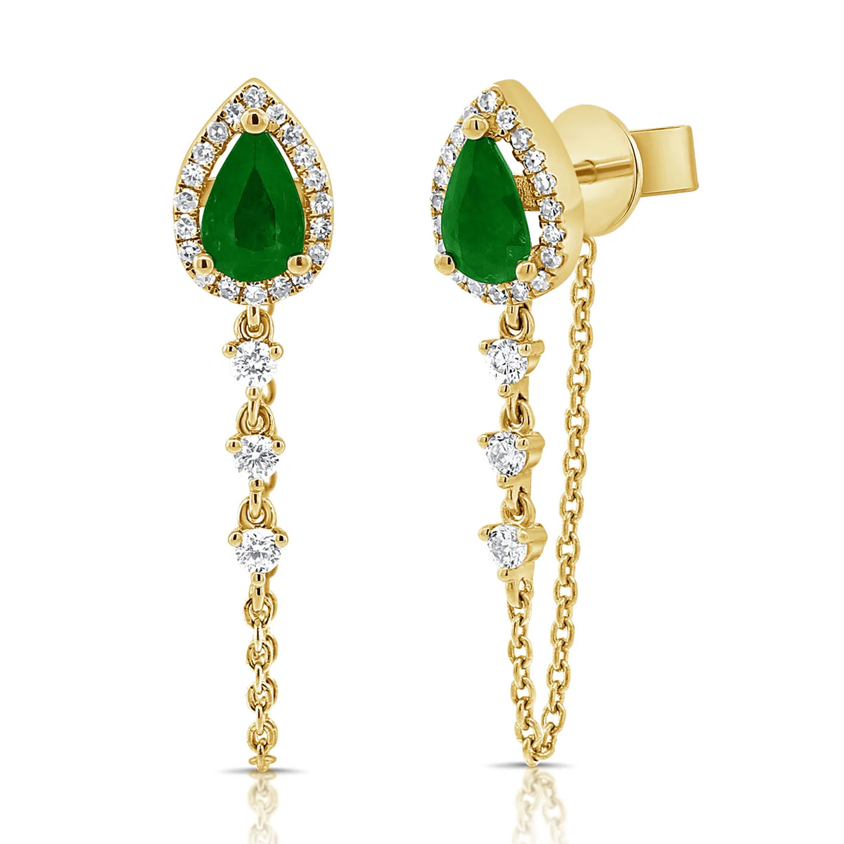 Saba emerald & diamond dangle earrings