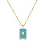 Load image into Gallery viewer, Turquoise &amp; Diamond Charm Necklace
