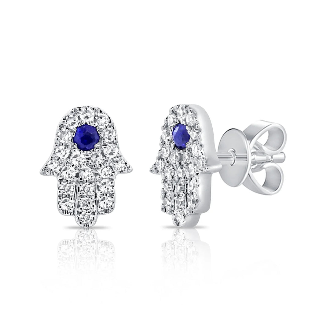 Hamsa Sapphire Earrings