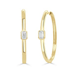 Load image into Gallery viewer, Naples Emerald Cut Diamond Hoops
