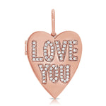 Load image into Gallery viewer, Diamond Heart Love You Charm Locket
