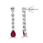Load image into Gallery viewer, Rex Ruby &amp; Diamond Pear Drop Earrings
