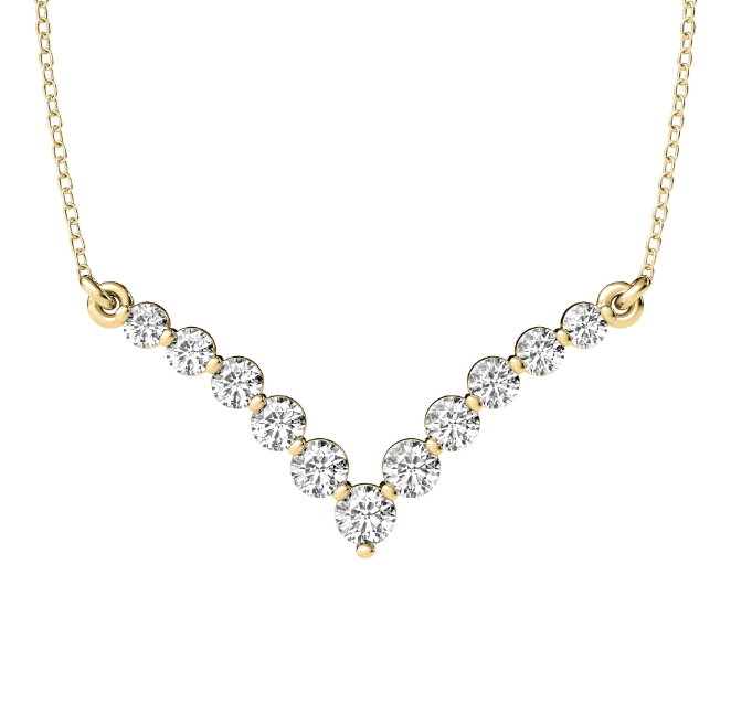 Lab grown chevron diamond necklace