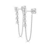 Load image into Gallery viewer, Lille Emerald &amp; Round Diamond Earrings
