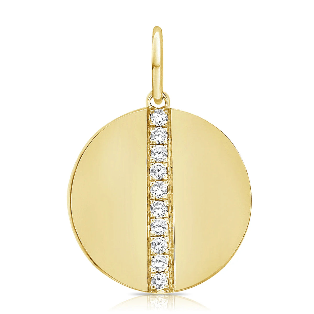 Disco diamond circle disc charm