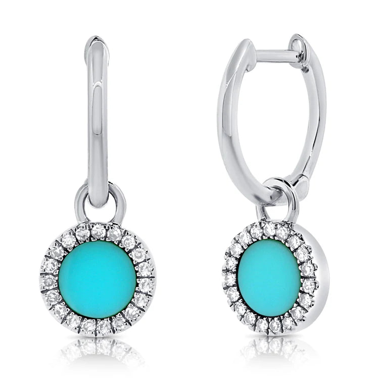 Sioux Diamond & Turquoise Dangle Earrings