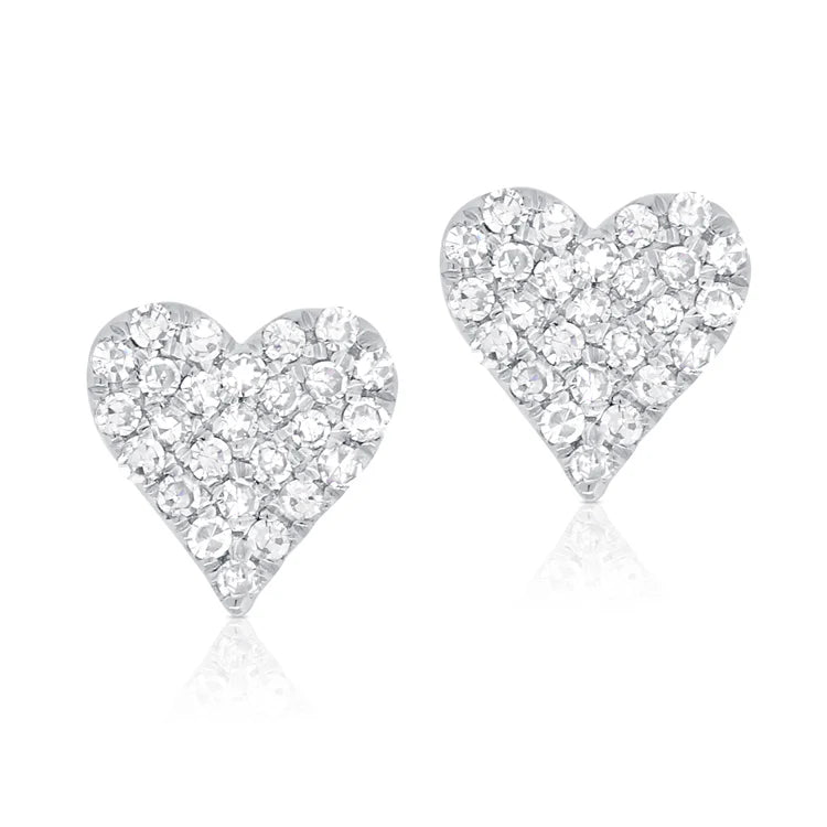 Heart Petite Diamond Stud Earrings