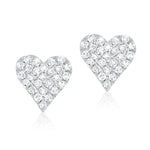 Load image into Gallery viewer, Heart Petite Diamond Stud Earrings
