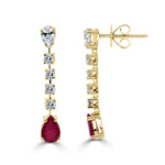 Load image into Gallery viewer, Rex Ruby &amp; Diamond Pear Drop Earrings
