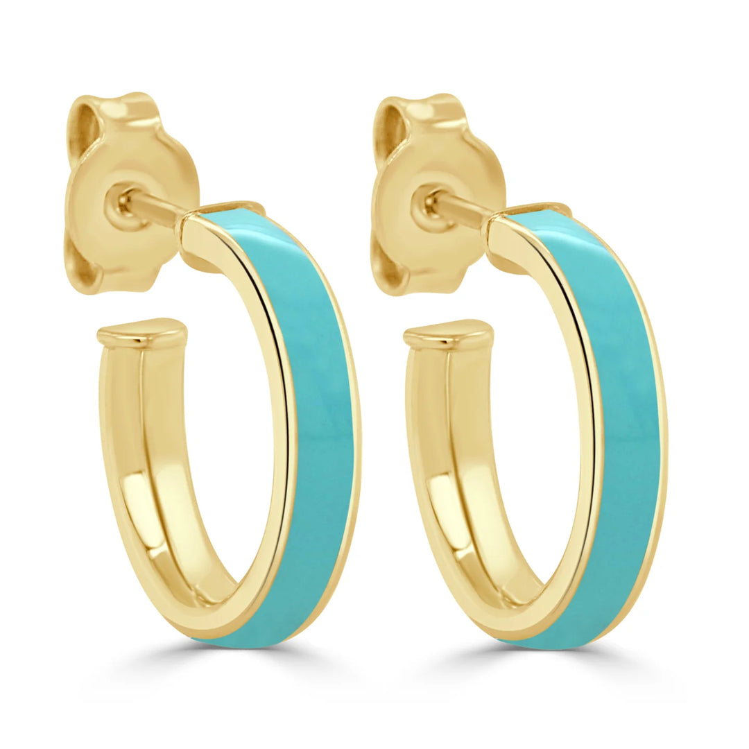 Enamel Ios Turquoise Open Huggies