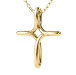 Load image into Gallery viewer, Swirl Gold Cross Pendant

