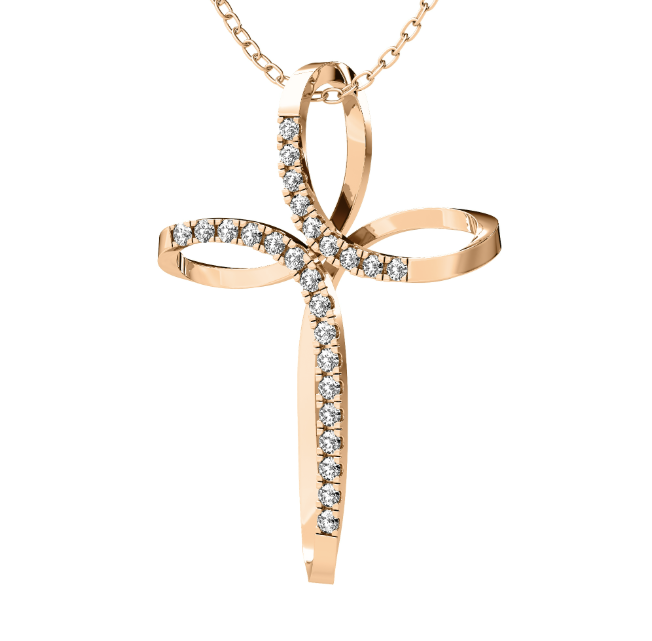 Lace Diamond Cross Pendant