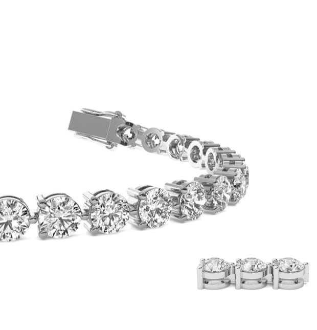 Three Prong Tennis Bracelet