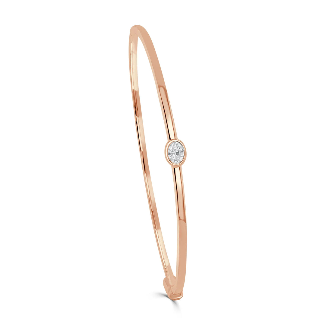 Oval Shape Diamond Stackable Bangle