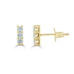 Load image into Gallery viewer, Petite Diamond Bar Stud Earrings
