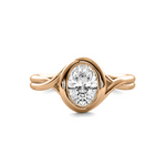 Load image into Gallery viewer, Ava Wrap Bezel Oval Cut Solitaire Semi Mount
