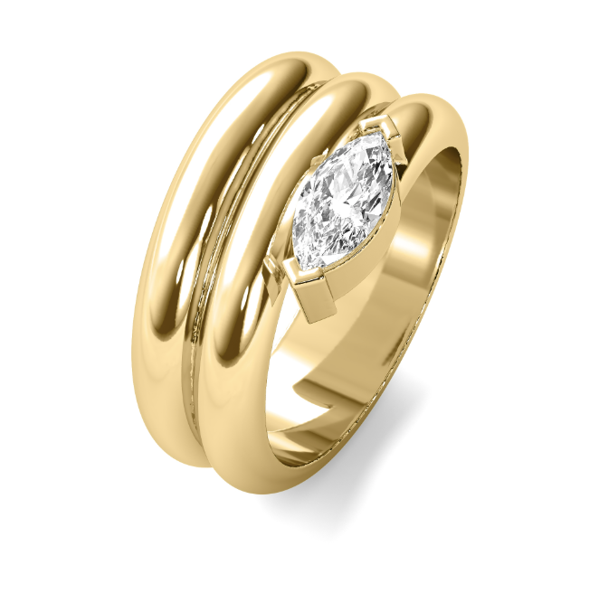 Lab grown marquise wrap diamond ring