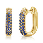 Load image into Gallery viewer, Sapphire &amp; Diamond Ombre Style Hoop Earrings
