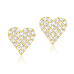 Load image into Gallery viewer, Heart Petite Diamond Stud Earrings
