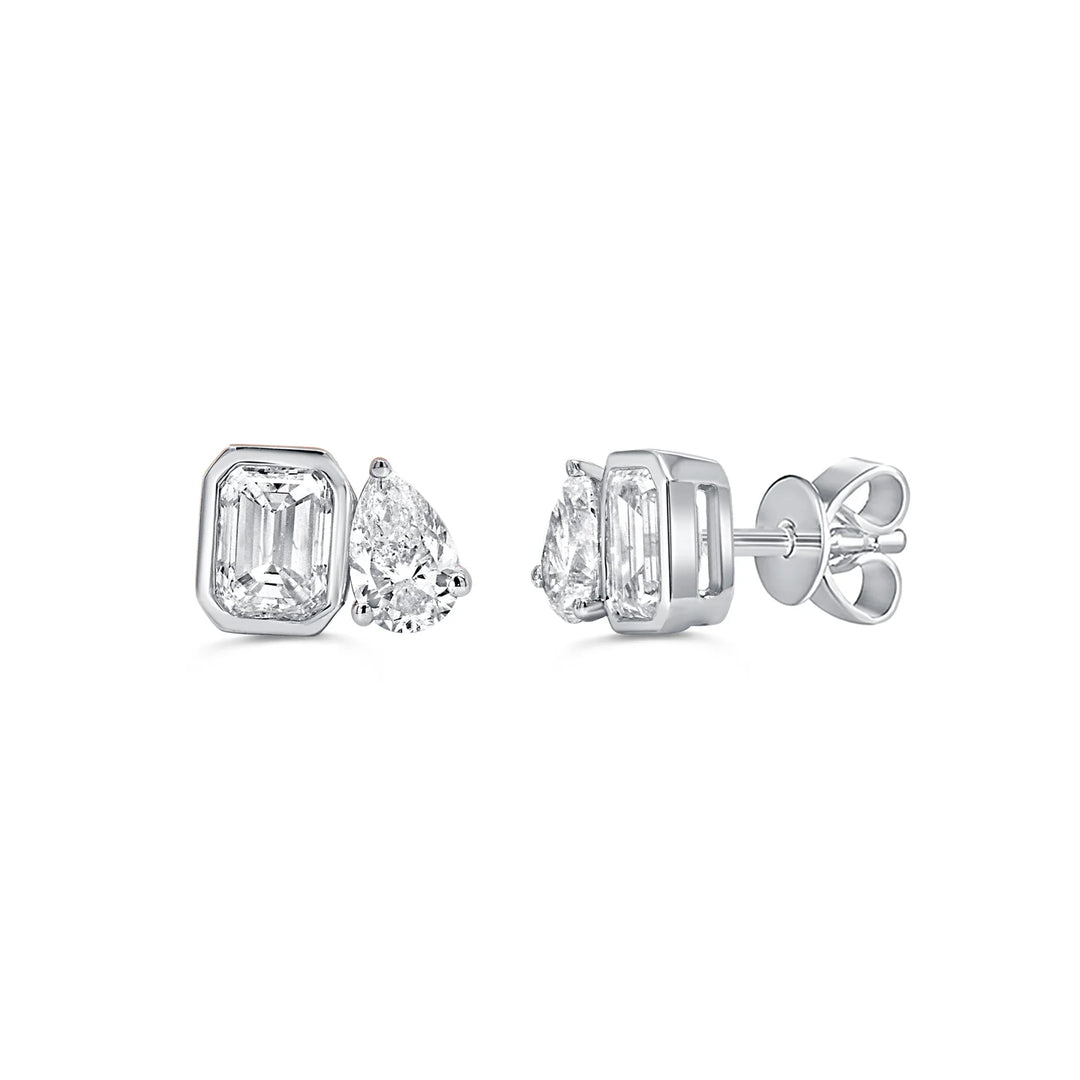 Toi et Moi Doge Diamond Stud Earrings