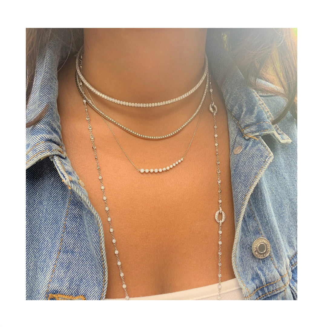 Stacking Diamond Tennis Necklace