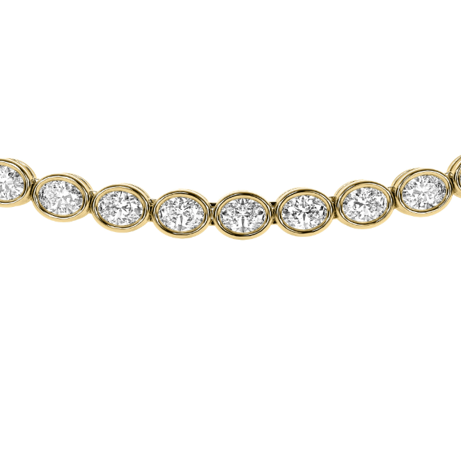 MIAMI Oval East West DIAMOND Bezel Tennis Necklace